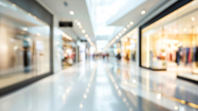 ショッピングモールと店舗の照明がぼやけた華やかな背景