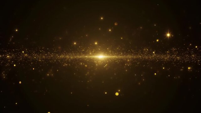 Abstract Blue Cosmic Particle Starfield with Glowing Galaxy Dust Motion in Dark Space Night Sky Universe Background Illustration