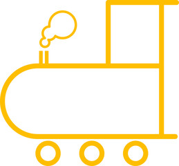 Amber Train Engine Icon Isolated on Transparent Background PNG Railway Vector Symbol © House of Designs