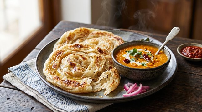 Malaysian Roti Canai Dhal Curry