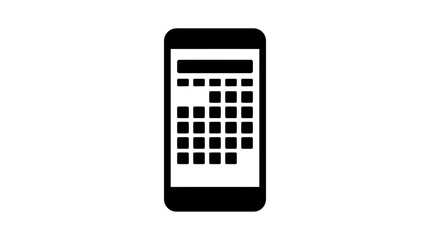 Smartphone shows a monthly calendar application on the screen for efficient personal time organization. © Berkah