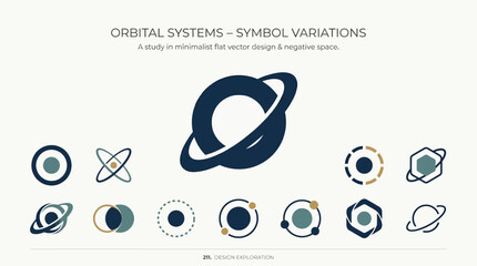 Astronomy Orbit Symbols: Minimalist Vector Icons for Science and Design © kiarev