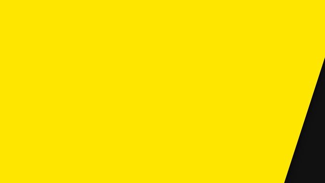 A vibrant yellow background divided by a sharp black diagonal line
