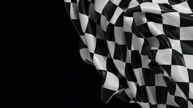 Dynamic waving checkered racing flag. Symbol of speed, competition, and finish line. Perfect for motorsport and victory
