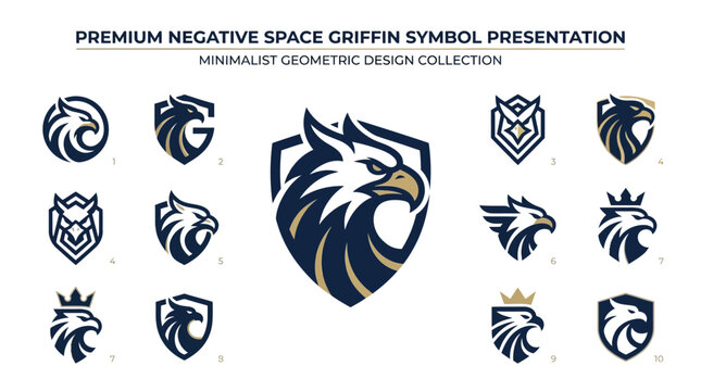 Griffin Logo Collection: Geometric & Minimalist Emblems for Brands