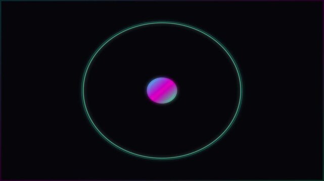 Target symbol glows with a purple and pink center surrounded by a thin circular ring on a dark black background.