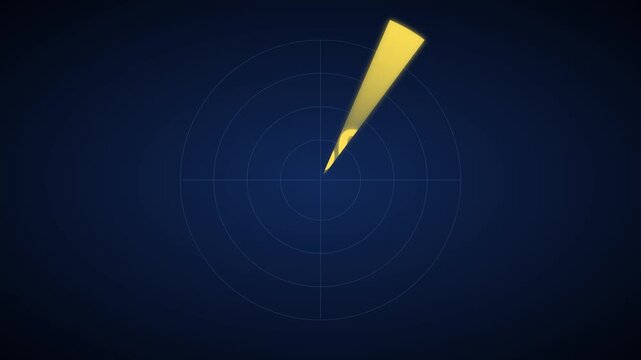 Radar sweep rotates across a circular grid to simulate data collection and tracking on a professional digital interface.