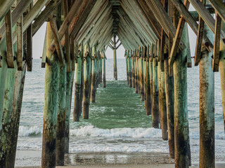 View Under the Surf City pier into the Atlantic Ocean  © Jason