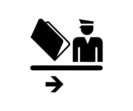 BP 011: Manual passport control icon sign. Behaviour of the public vector design and illustration.
