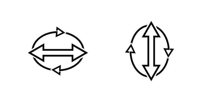 Horizontal and Vertical Axis Flip Arrow Icons