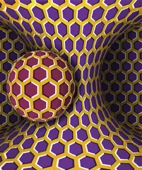 Fototapete 3D Abstract Honeycomb Optical Illusion Sphere Geometric Illustration  © Queen Yarmal