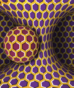 Abstract Honeycomb Optical Illusion Sphere Geometric Illustration