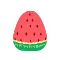 Cute Vector Watermelon Crayon Back to School Icon Illustration