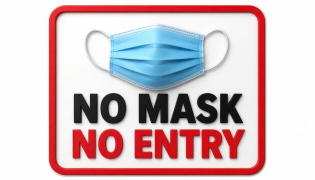 No mask no entry sign. Mandatory face covering required for public access and safety.