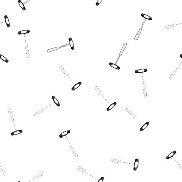 pattern medical reflex hammer cartoon. tool examination, healthcare instrument, testing response medical reflex hammer sign vector