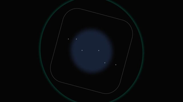 Minimalist representation of the big dipper constellation in a dark circle