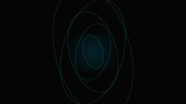 Abstract digital graphic featuring concentric glowing green oval lines