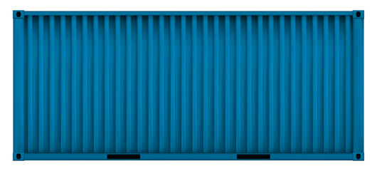 Blue realistic corrugated metal textured cargo container isolated. Siding cargo container bg. Industry line sea transportation. Vector illustration © boxerx