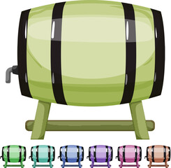 Obraz premium winery barrel wine cartoon. winery barrel wine sign colorful illustration