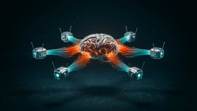 Ai agent collaboration intelligent systems networked with a centralized brain interface