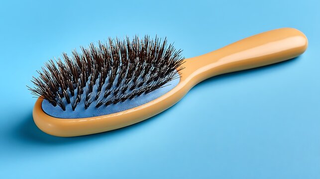 Wooden Hair Brush and Comb Isolated on White Background Natural Hair Care Grooming Accessories Close Up Beauty Hygiene and Personal Styling Tools