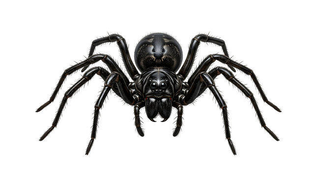 Scary black spider with the subject as transparent cutout