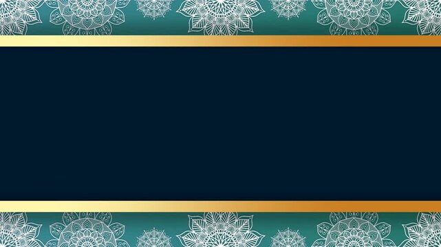 Islamic Ramadan Kareem Luxury Background with Gold Borders and Mandala Patterns.