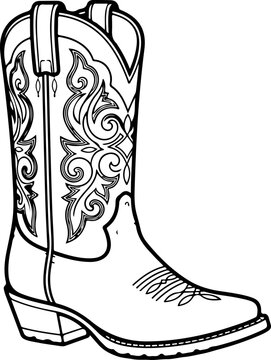 Classic rancher boots vector illustration