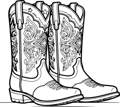 Classic rancher boots vector illustration