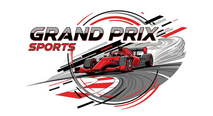 Obraz premium Grand Prix Racing Sports Car Motion Blur Dynamics