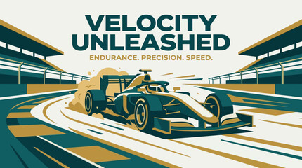 Obraz premium Formula One Racing Car Speeding Down the Track
