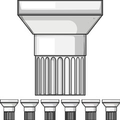 Obraz premium greece column ancient cartoon. old marble, stone ionic, vintage building greece column ancient sign colorful illustration