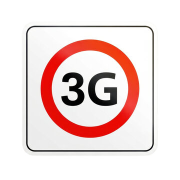 3g network icon with prohibition symbol