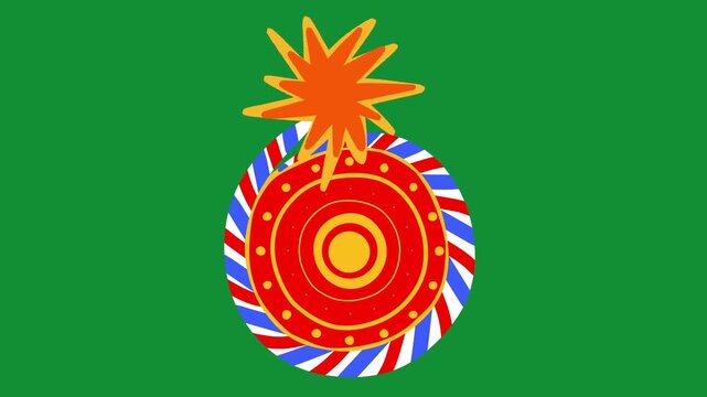 2D Hand Drawn Spinning Ground Chakra Firecracker Animation Green Screen Overlay