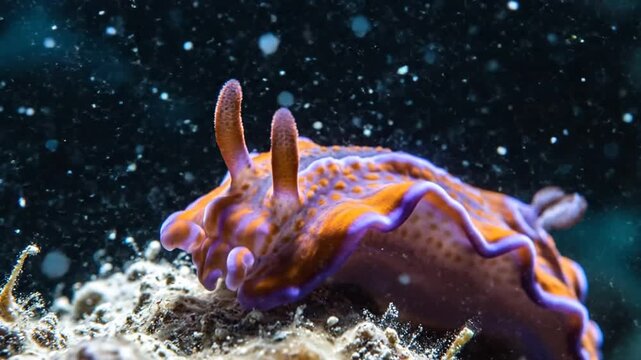 Underwater sea slug marine life macro detail