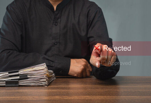 Business rejection decision with rejected approval interface