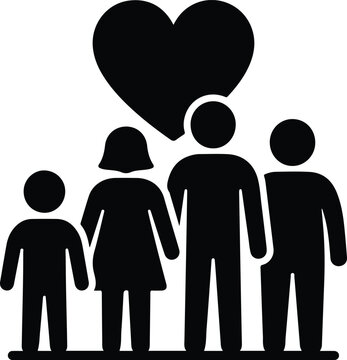Family Care Love Community Support Vector Icon For Charity Logo