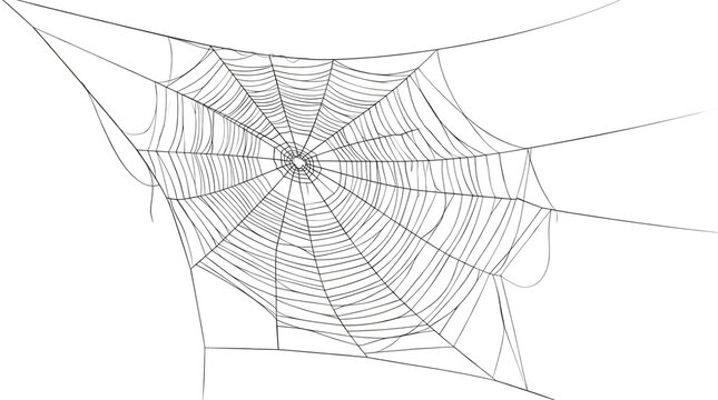 Intricate geometric spiderweb net graphic element as PNG cutout