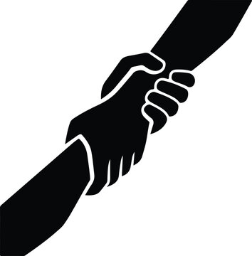 Helping Hands Rescue Support Unity Vector Icon For Charity Logo