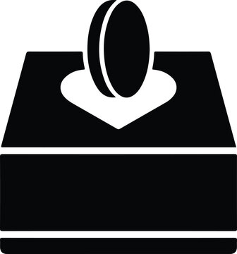 Donation Box Heart Slot Coin Charity Vector Icon For Non-Profit Logo
