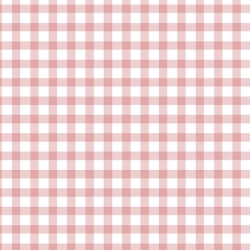 Detailed watercolor and pencil illustration of a cute pink and white checkered seamless pattern gingham textile texture background.
