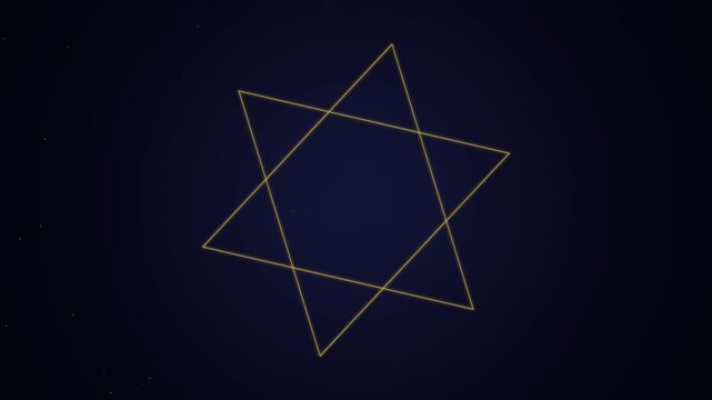 Golden Star of David appearing at night