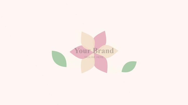 Animated flower logo appearing plain background