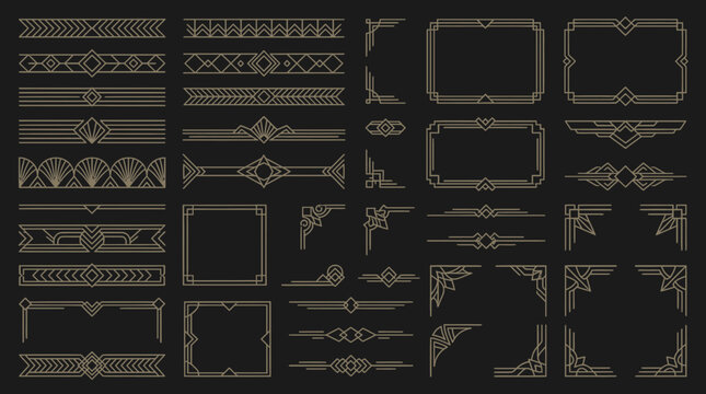 Art Deco Ornate Frame Borders and Dividers - Geometric Ornaments