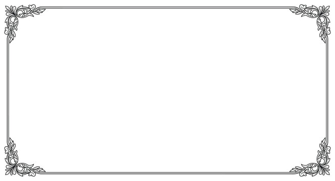 Elegant decorative border with ornate floral corner accents.