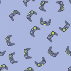 pattern gamepad gamepad cartoon. joystick video, console control, technology controller gamepad gamepad sign. seamless vector illustration © PikePicture