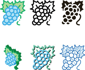 Obraz premium bunch of grapes icon vector. bunch of mix grapes sign. color symbol