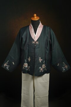 Korean Traditional Male Hanbok consist Upper Garment called Jeogori, Vest called Jokki, and short jacket called Magoja 
