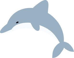 Cute dolphin flat vector illustration isolated © 나눔 이