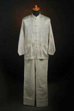 Chinese traditional clothes, changshan or generally known as male cheongsam on display mannequin
